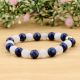 Lapis & Rainbow beaded bracelet, with Metal bead, Adjustable bracelet